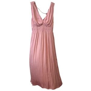 Old Navy Women's Dusty Rose Pink Silky Sleeveless V-Neck Dress in‎ Size L